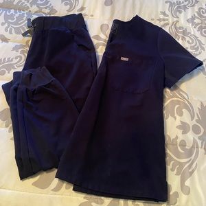 Figs scrubs. Navy, size large, bottoms are joggers